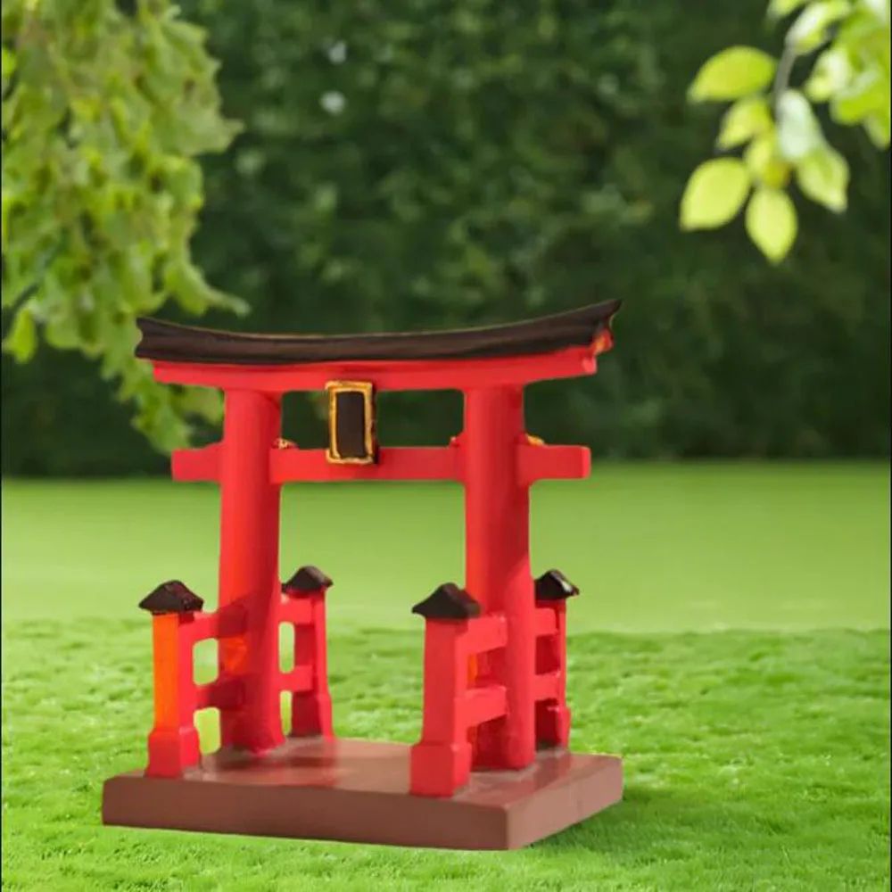 Mini Japanese Torii Gate Aquarium Zen Garden Ornament 5