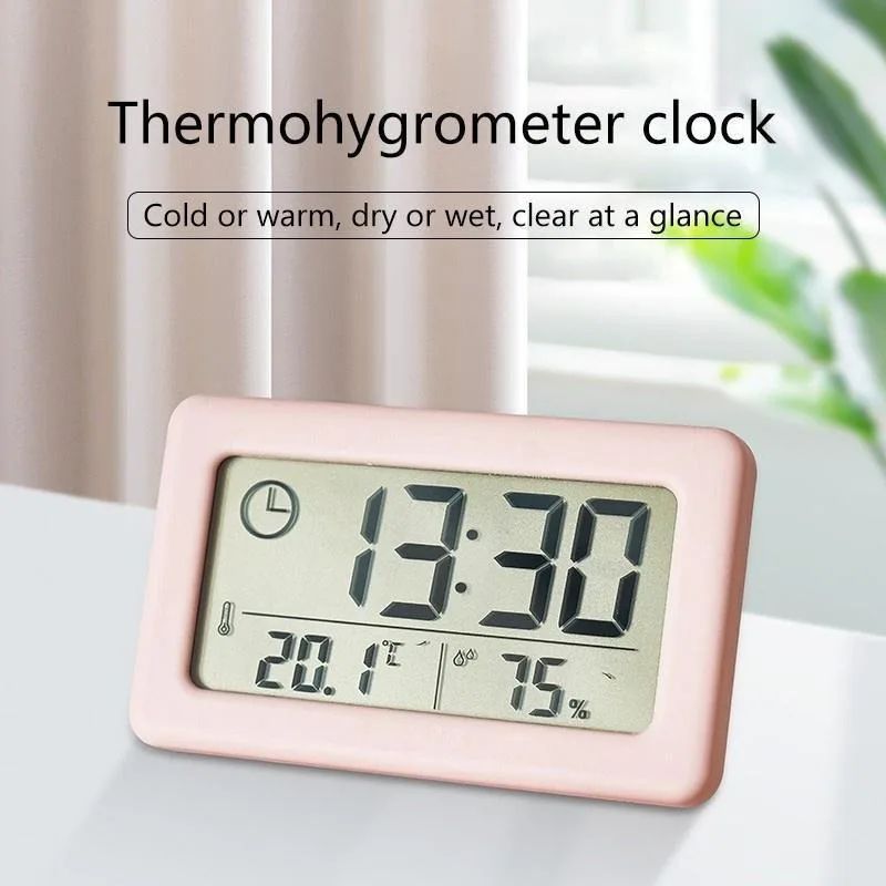 LargeDisplay Digital Clock Thermometer Hygrometer UltraThin Temperature Humidity Monitor 2