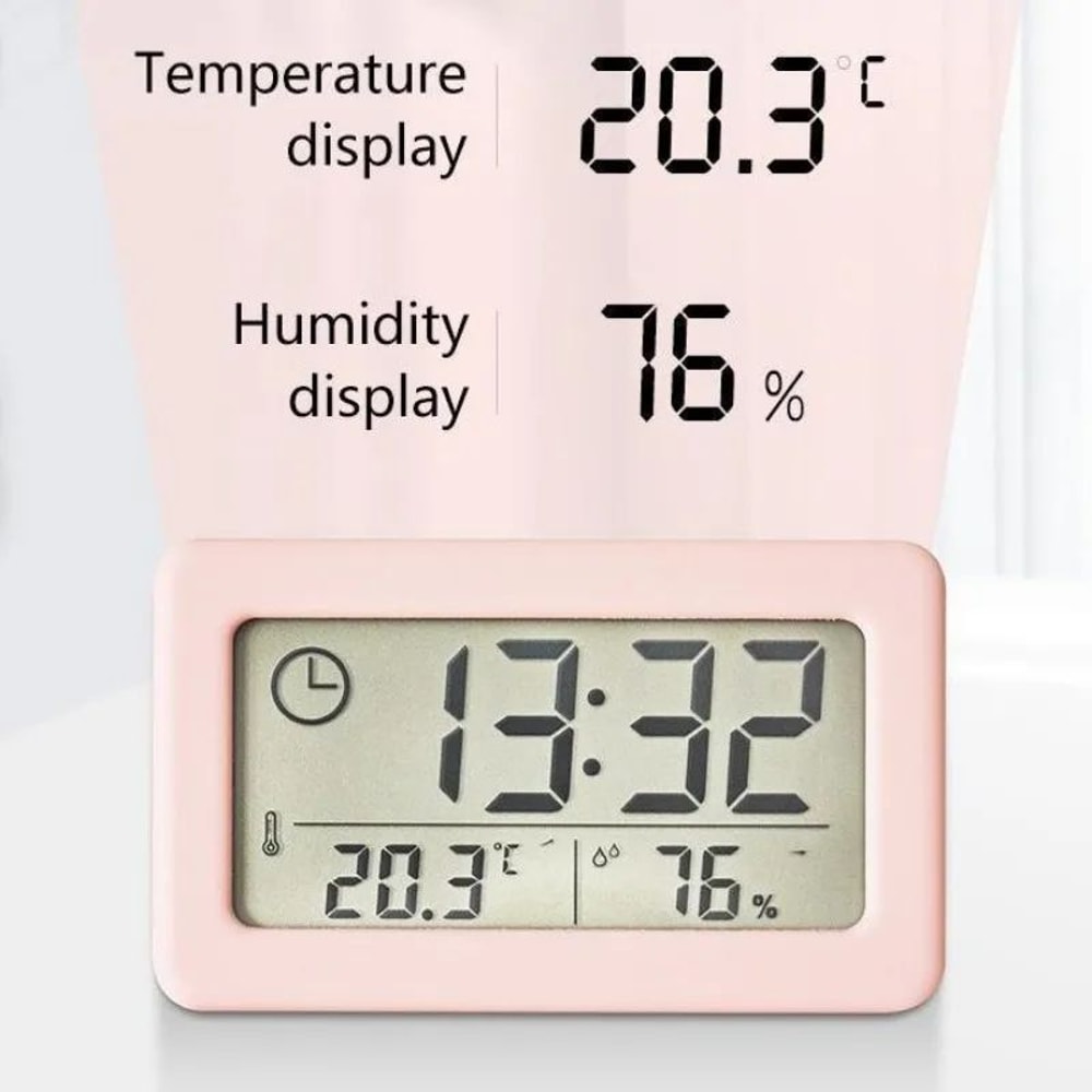LargeDisplay Digital Clock Thermometer Hygrometer UltraThin Temperature Humidity Monitor 3