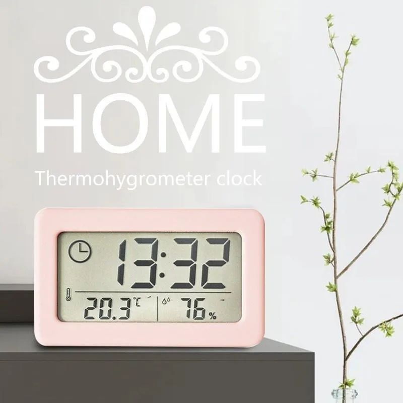 LargeDisplay Digital Clock Thermometer Hygrometer UltraThin Temperature Humidity Monitor 5
