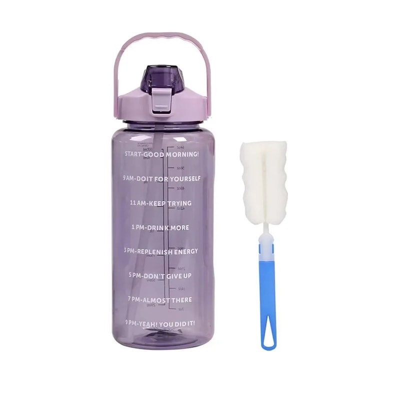HydraMax 2Liter Portable Water Bottle With Straw Large Travel Fitness Hydration Jug 11
