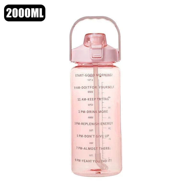 HydraMax 2Liter Portable Water Bottle With Straw Large Travel Fitness Hydration Jug 6