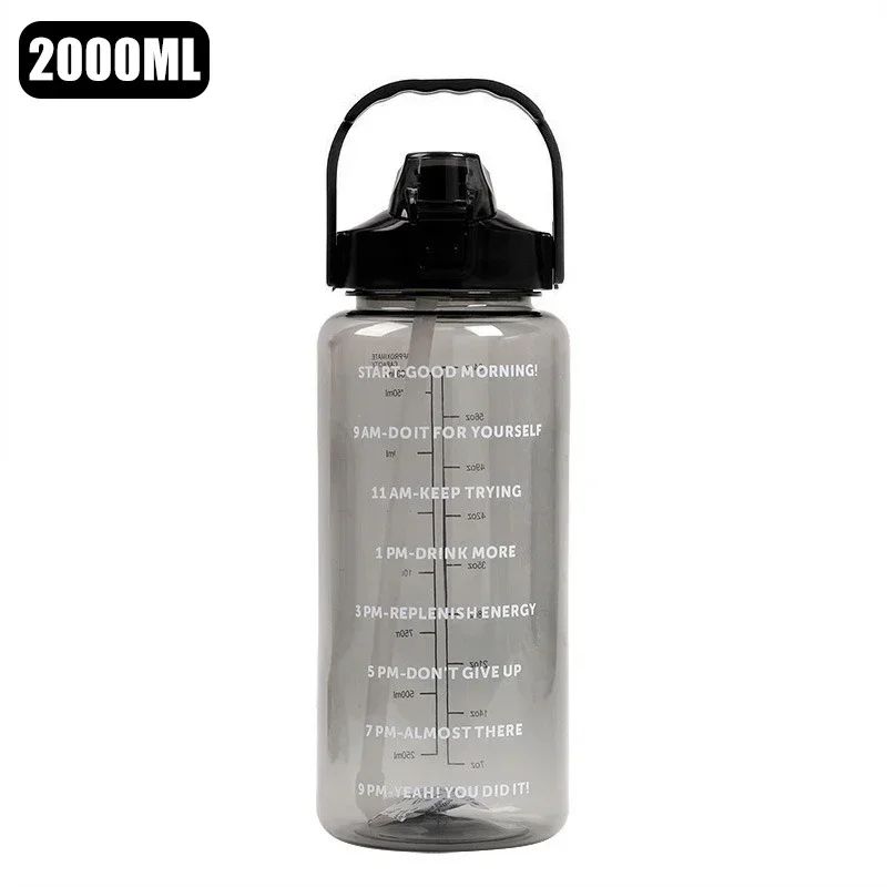 HydraMax 2Liter Portable Water Bottle With Straw Large Travel Fitness Hydration Jug 7