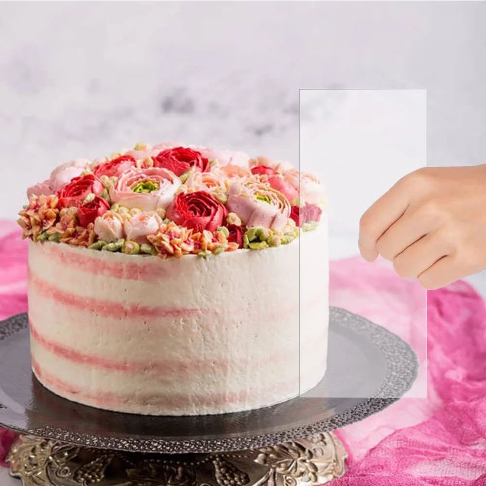 SmoothFinish Acrylic Cake Scraper Comb Set 2Piece Frosting Smoother Stripe Cake Comb 5