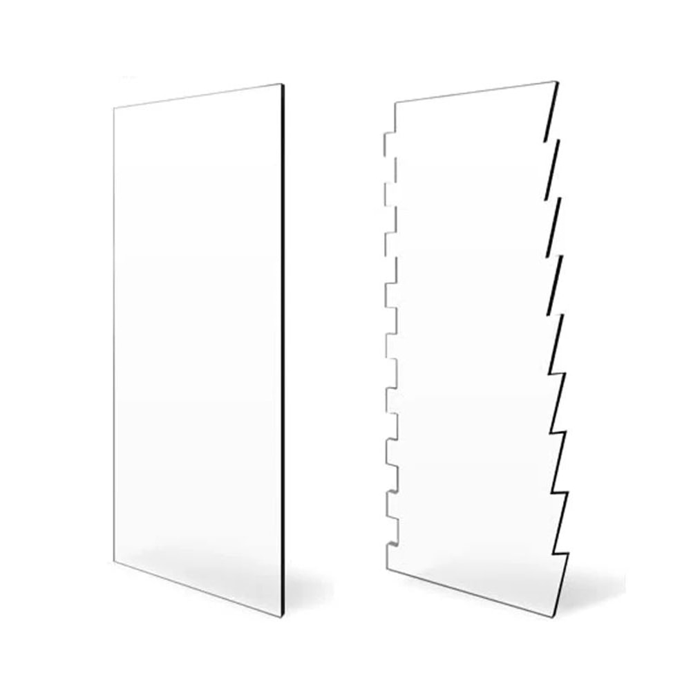 SmoothFinish Acrylic Cake Scraper Comb Set 2Piece Frosting Smoother Stripe Cake Comb 7