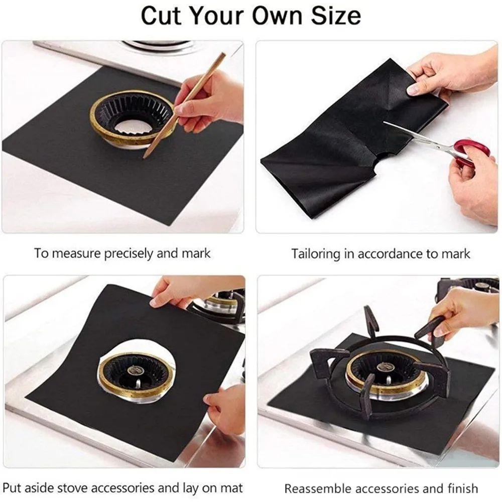 UltraShield Reusable HeatResistant Stove Burner Covers NonStick CuttoFit Protection Liners 3
