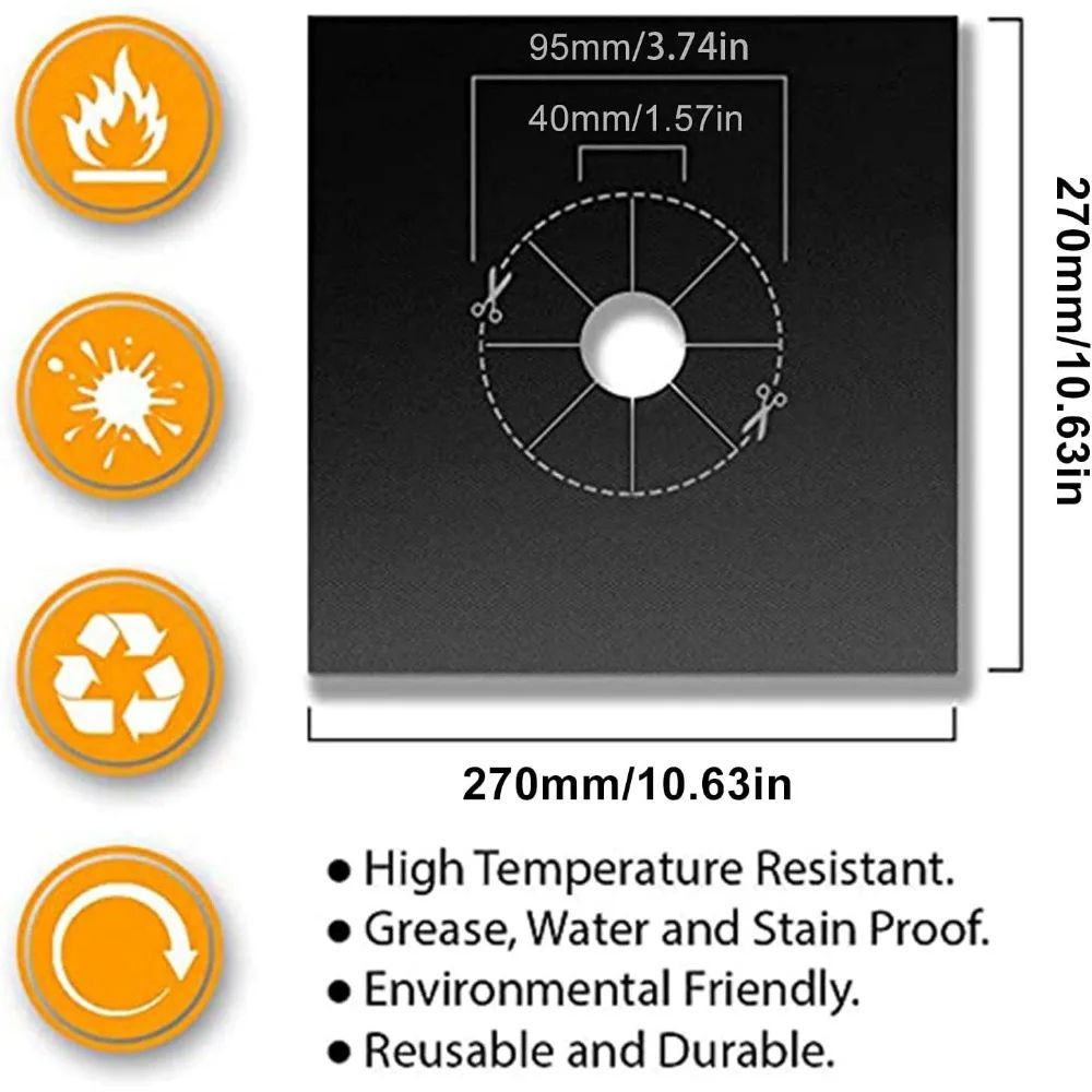UltraShield Reusable HeatResistant Stove Burner Covers NonStick CuttoFit Protection Liners 1