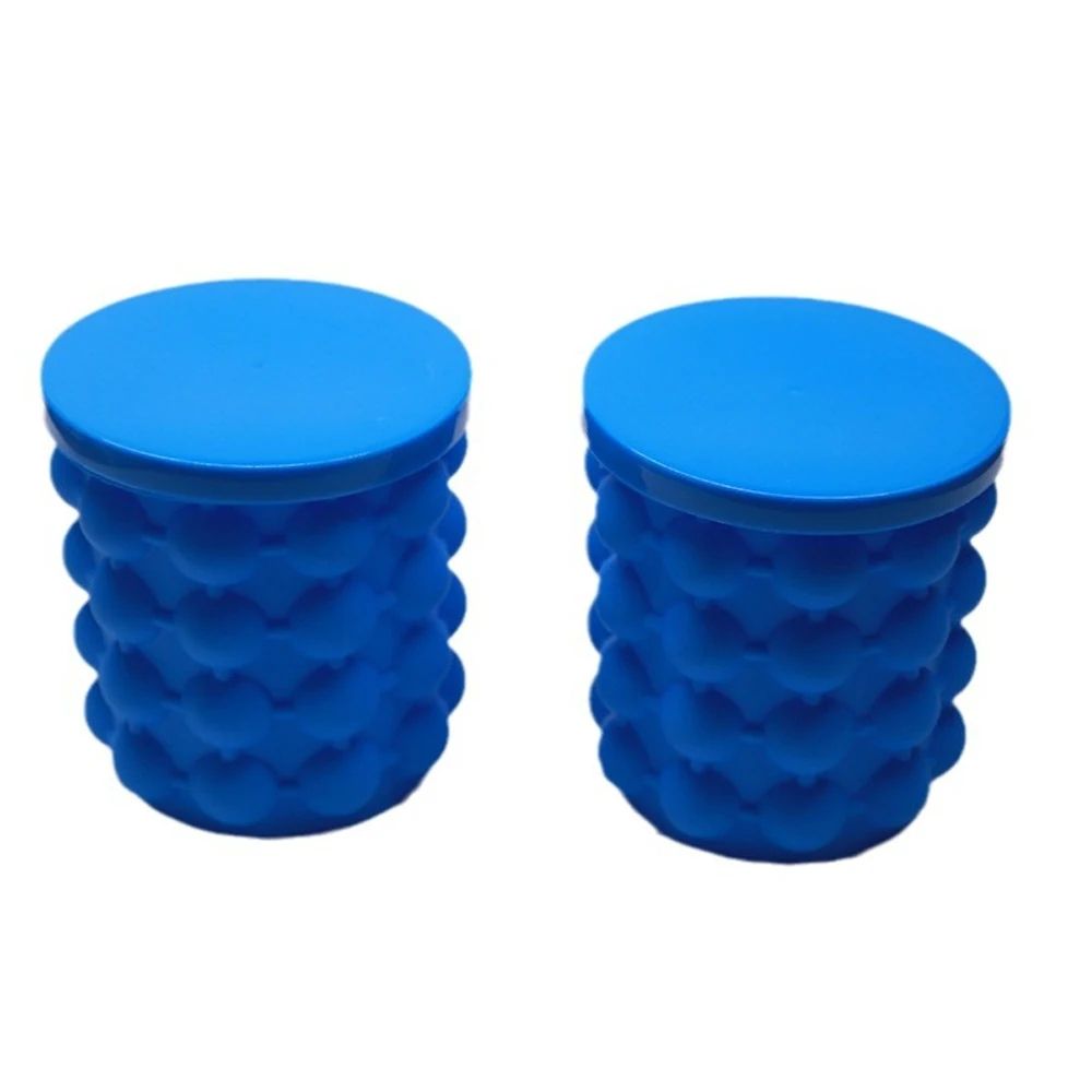 Premium Portable Silicone Ice Bucket Large Ice Cube Mold 2in1 Ice Cube Maker For Whiskey Beer Co 7