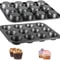 Square NonStick Cupcake Muffin Baking Pan HeavyDuty Carbon Steel Tray 6 Or 12Cup 0