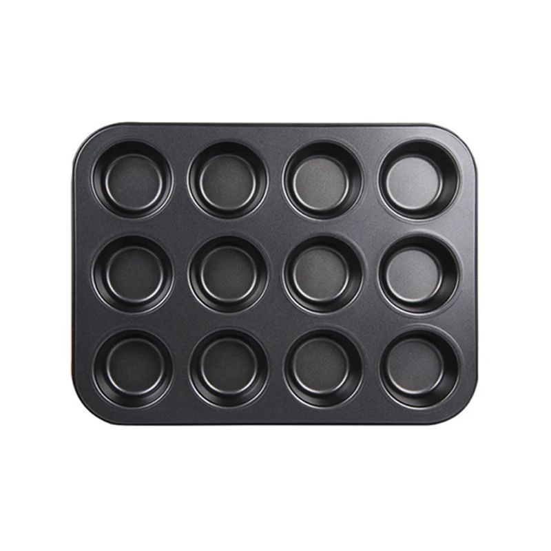 Square NonStick Cupcake Muffin Baking Pan HeavyDuty Carbon Steel Tray 6 Or 12Cup 8