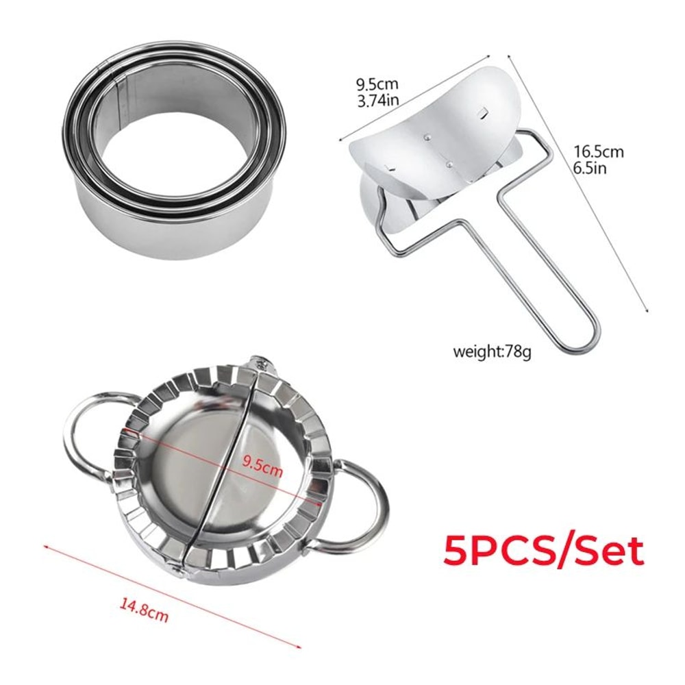 Professional 5Piece Stainless Steel Dumpling Empanada Maker Set 1