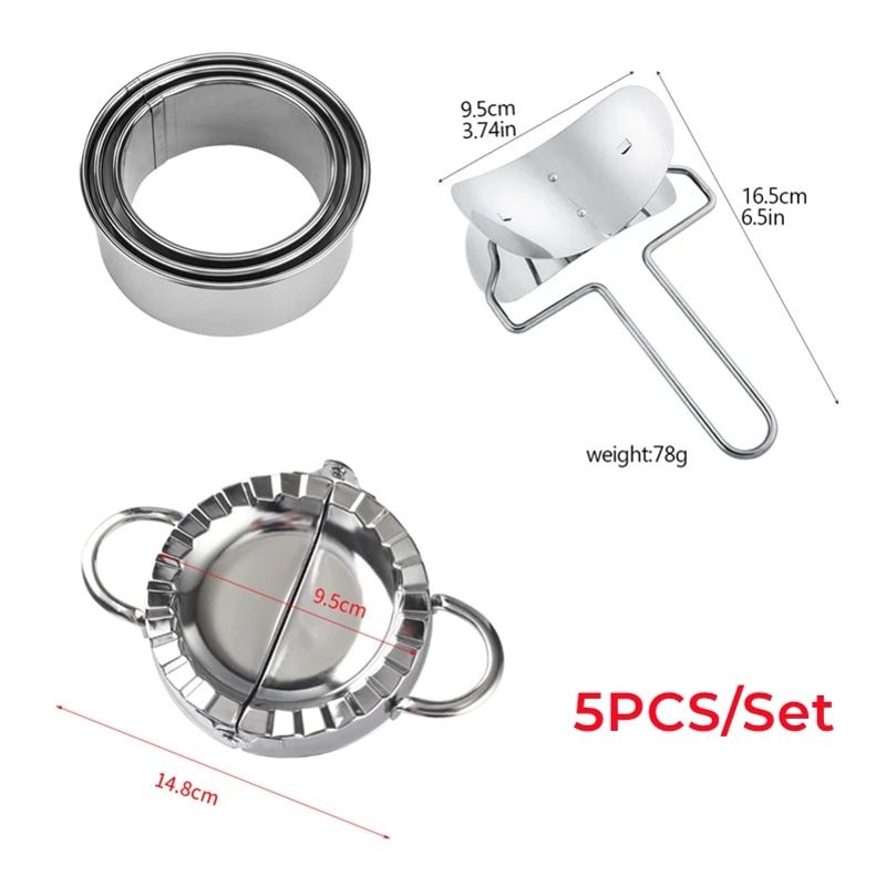 Professional 5Piece Stainless Steel Dumpling Empanada Maker Set 1