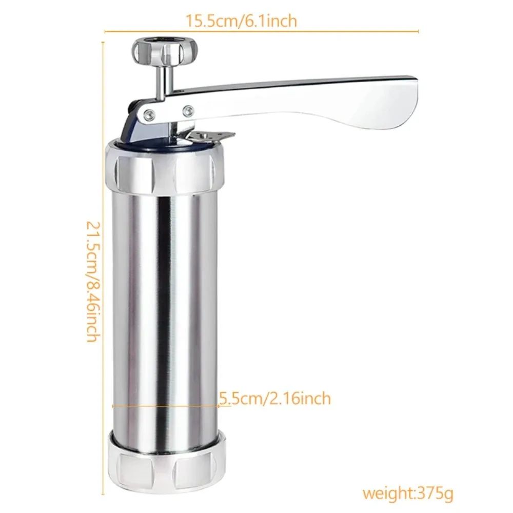 Premium Stainless Steel Cookie Press Gun Set DIY Cookie Maker Tools With 20 Shape Plates 4 Nozzle 1