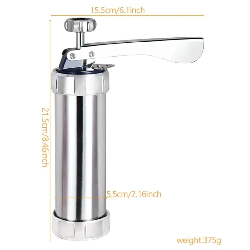 Premium Stainless Steel Cookie Press Gun Set DIY Cookie Maker Tools With 20 Shape Plates 4 Nozzle 1