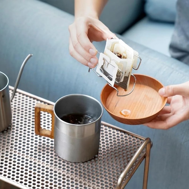 Premium Reusable Stainless Steel Coffee Drip Holder Stand JapaneseStyle Filter Rack 4