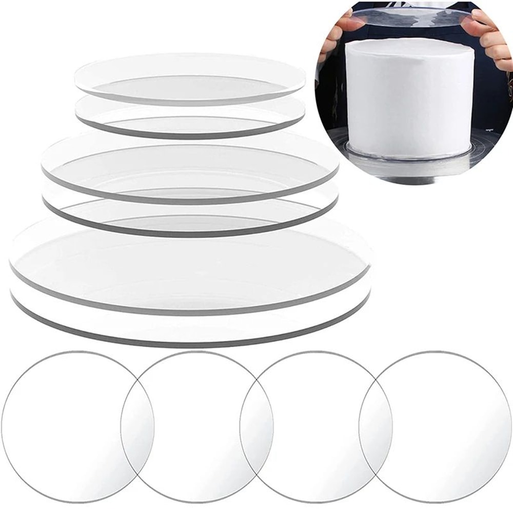 PrecisionStack Acrylic Cake Disc Set SmoothEdge Boards For Flawless Ganaching Layering 0