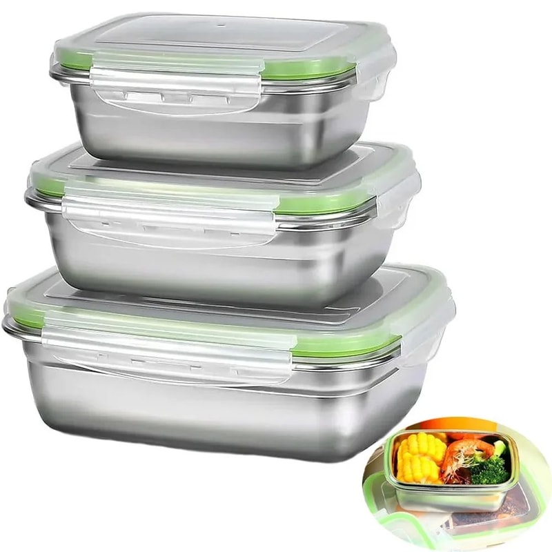 Premium Stainless Steel Bento Box Set LeakProof FoodGrade Storage For Home Work School 0