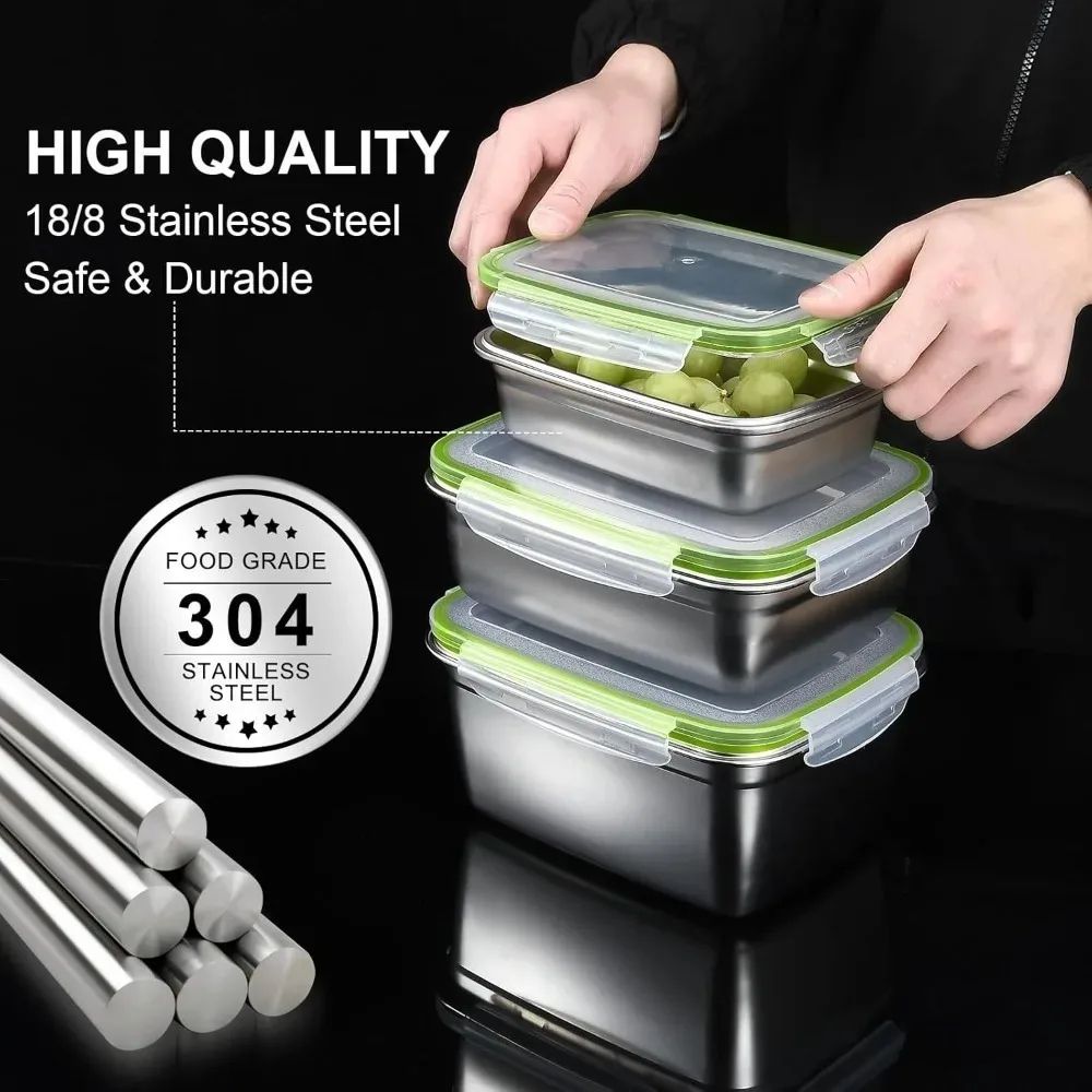 Premium Stainless Steel Bento Box Set LeakProof FoodGrade Storage For Home Work School 3