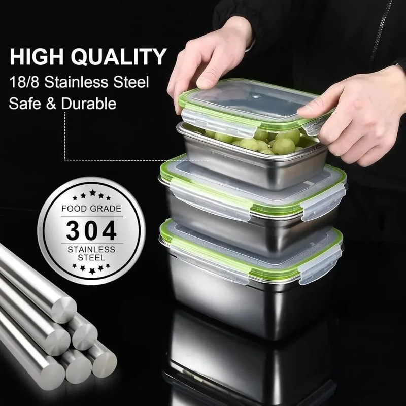 Premium Stainless Steel Bento Box Set LeakProof FoodGrade Storage For Home Work School 3