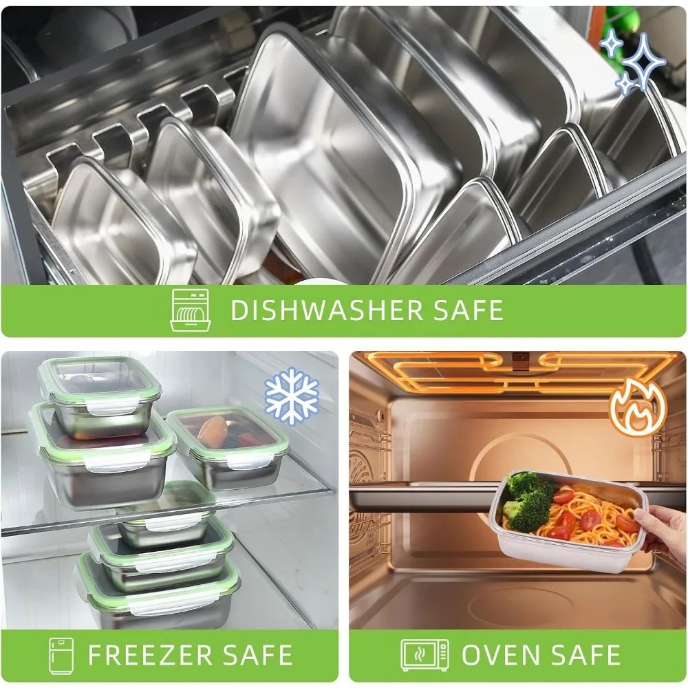 Premium Stainless Steel Bento Box Set LeakProof FoodGrade Storage For Home Work School 4