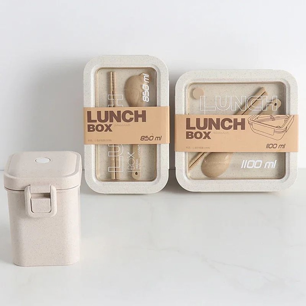 Wheat Straw Bento Lunch Box Eco Friendly Wheat Straw Lunch Box For Kids Adults BPA Free Bento Box 0