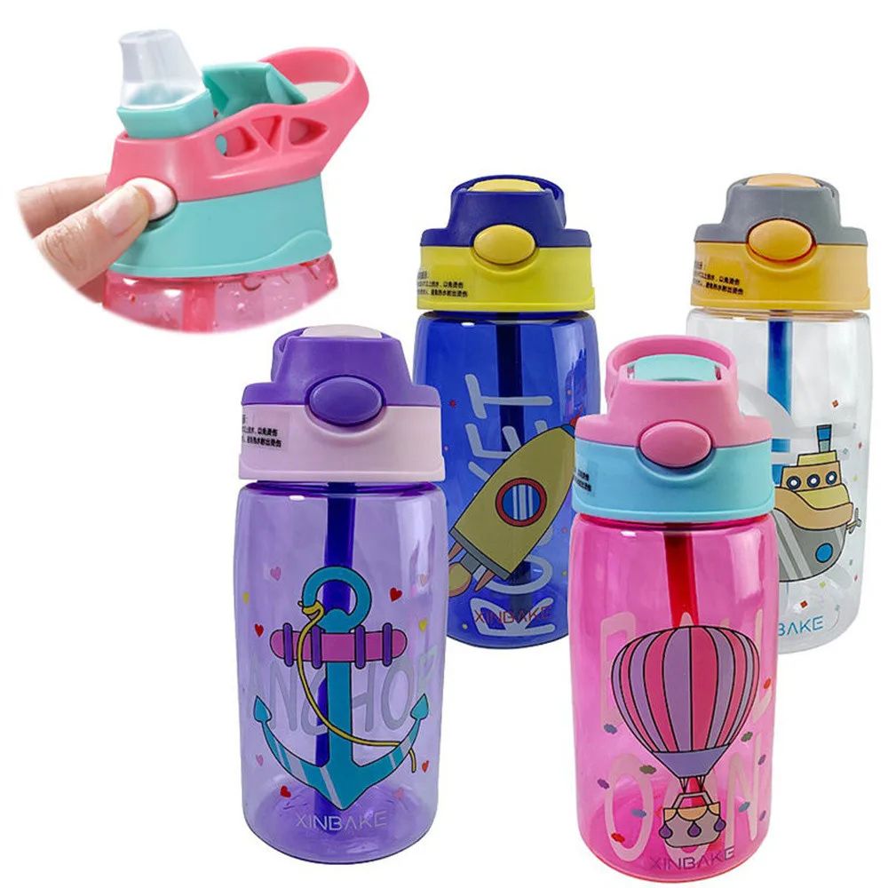 Premium Kids SpillProof Sippy Cup With Straw Lid 480 Ml Cartoon Drink Bottle For Toddlers 2