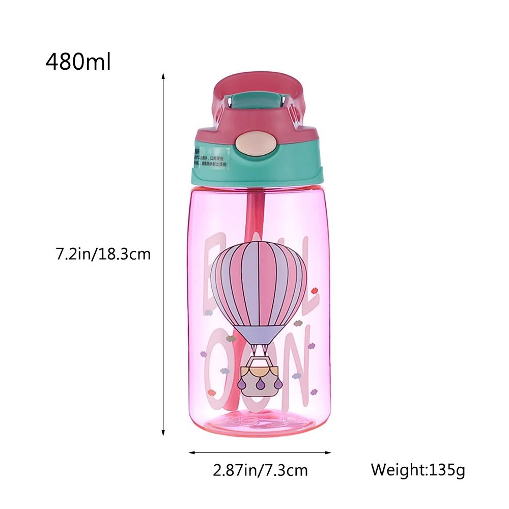 Premium Kids SpillProof Sippy Cup With Straw Lid 480 Ml Cartoon Drink Bottle For Toddlers 1