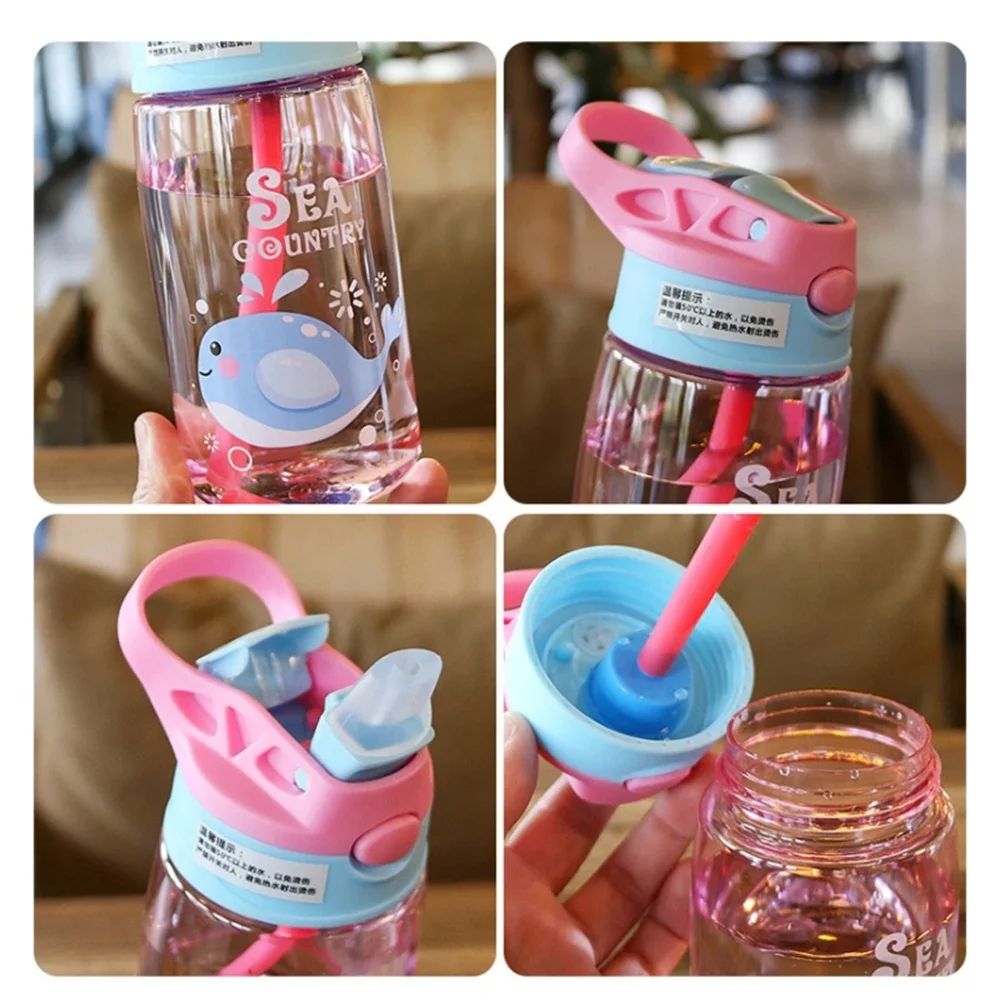 Premium Kids SpillProof Sippy Cup With Straw Lid 480 Ml Cartoon Drink Bottle For Toddlers 3
