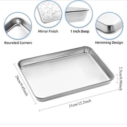 premium 304 stainless steel baking & cooling tray set for oven, grill, and bbq