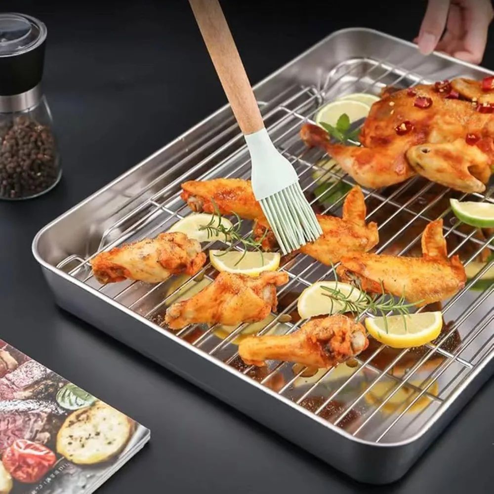 Premium 304 Stainless Steel Baking Cooling Tray Set For Oven Grill And BBQ 2