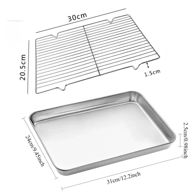 Premium 304 Stainless Steel Baking Cooling Tray Set For Oven Grill And BBQ 8