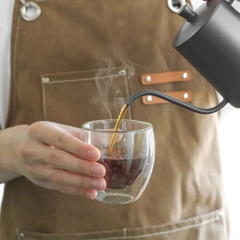 Premium DoubleWall Insulated Glass Coffee Beverage Mug Set 6 Sizes 80150250350450 Ml Thermal Drin 2