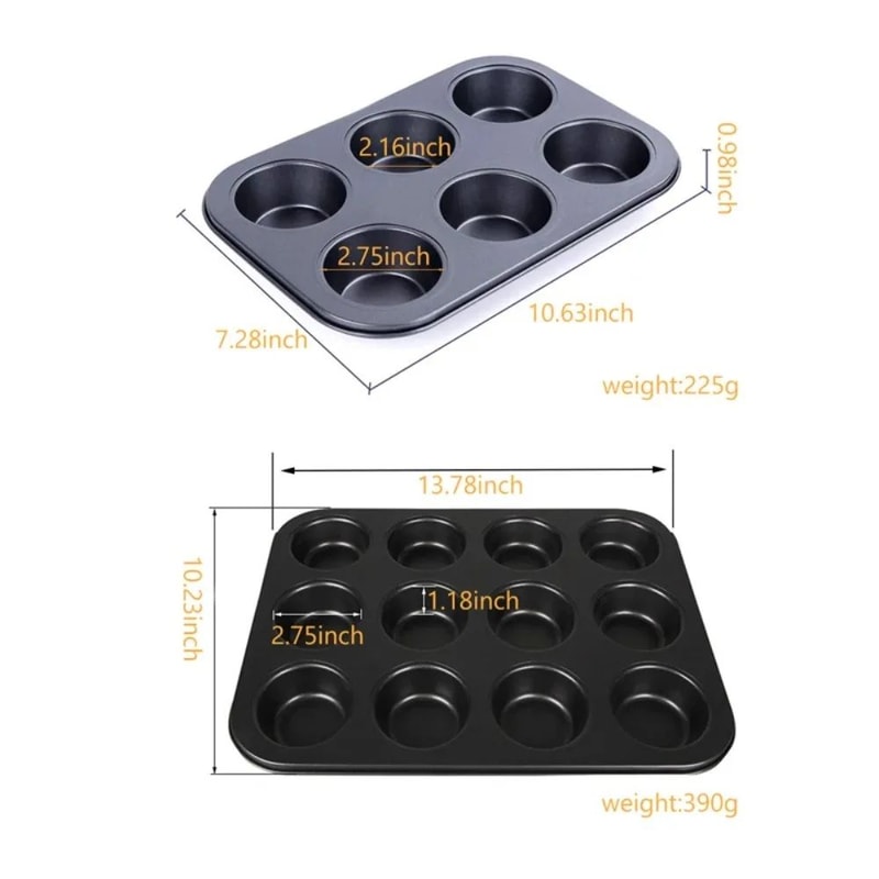 Premium Square Cupcake Muffin Baking Pan 612Cup Carbon Steel Nonstick Baking Pan 1