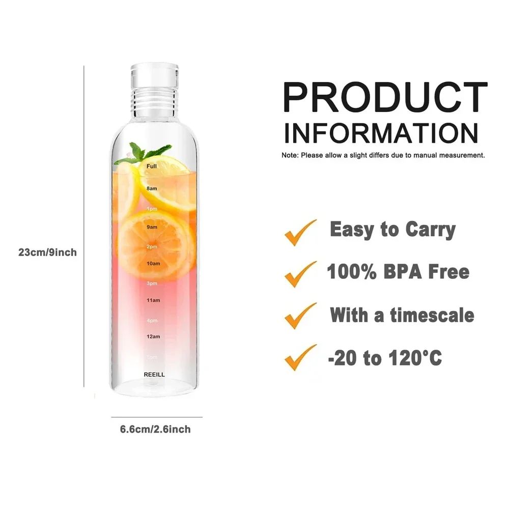 Premium Hydration Time Tracker Water Bottle Leakproof Sports Bottle For Gym School Daily Use 5