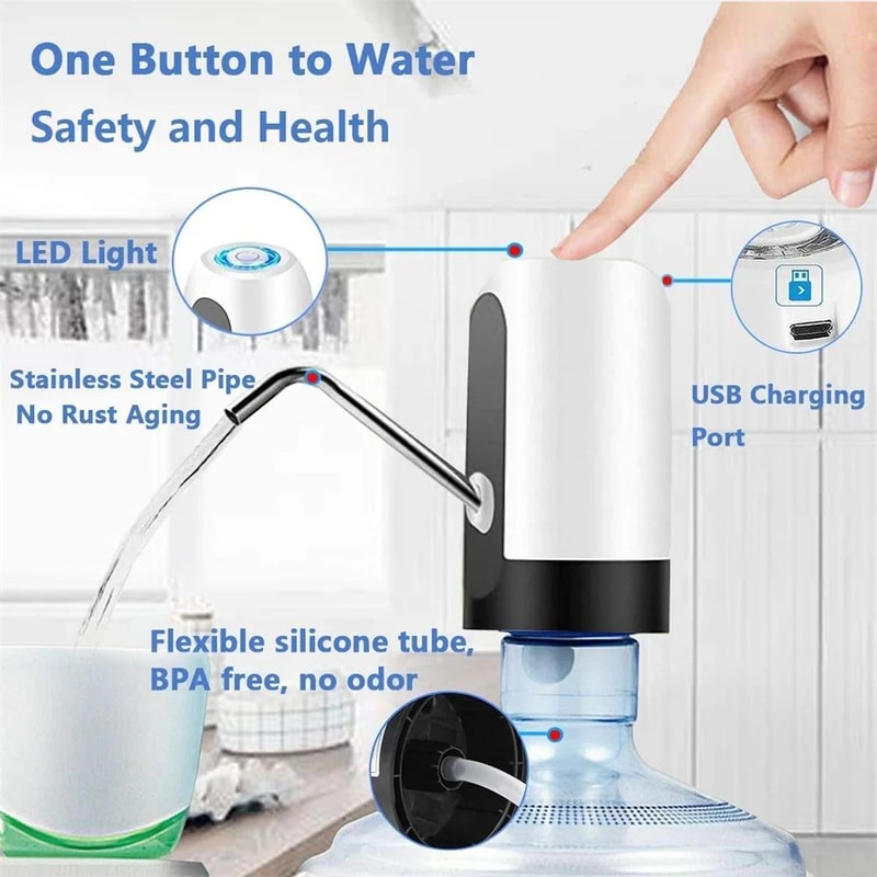 Premium USBRechargeable Portable Water Dispenser Pump For 5 Gallon Bottles Quick Easy Electric Wa 2