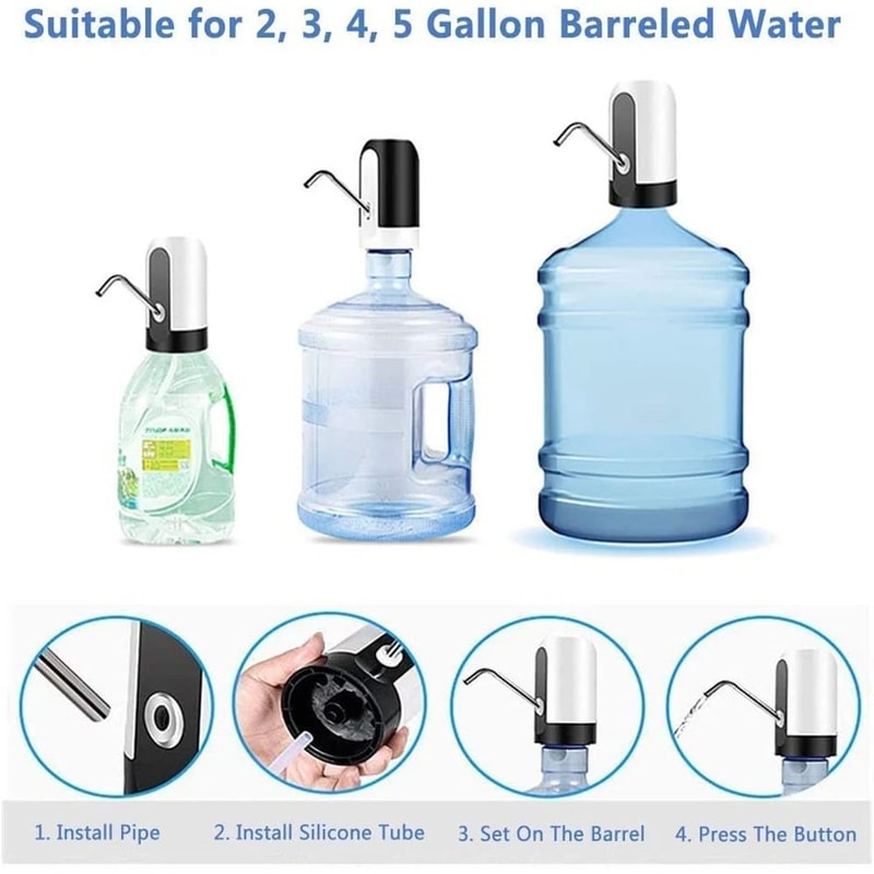Premium USBRechargeable Portable Water Dispenser Pump For 5 Gallon Bottles Quick Easy Electric Wa 3