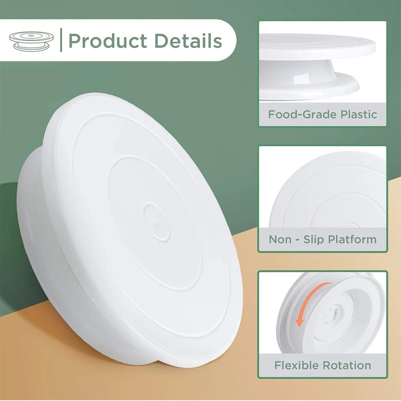 CakeCraft Pro 11inch Rotating Cake Turntable Decorating Stand 3