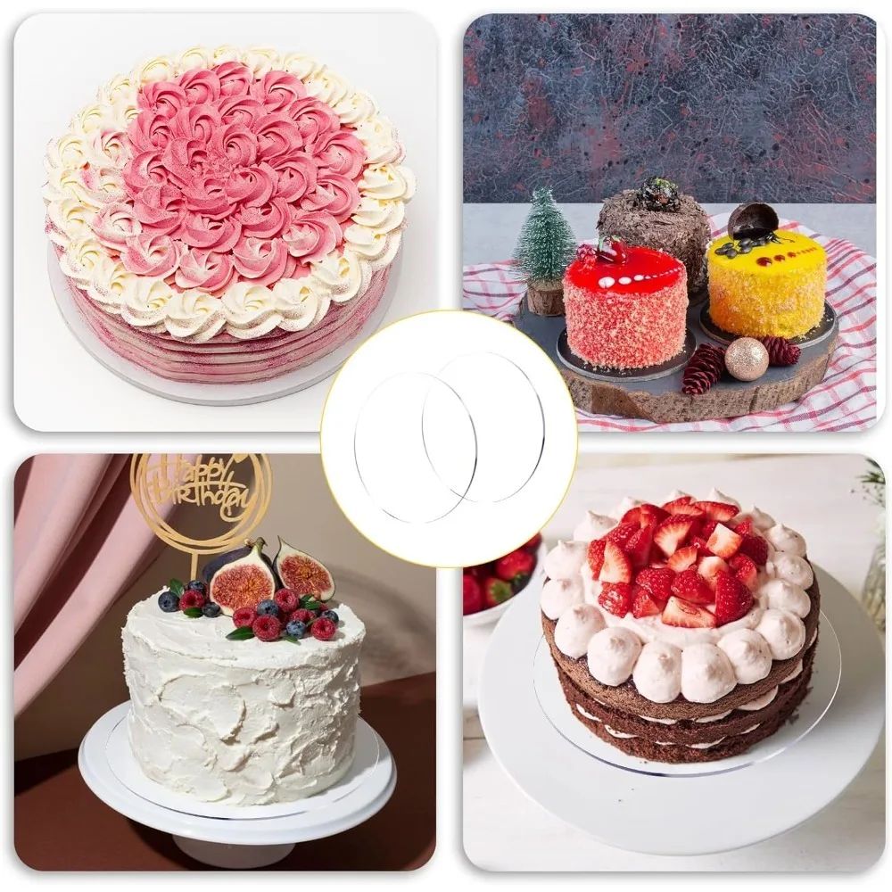 Premium Clear Acrylic Cake Boards Set Reusable Round Cake Display Boards For Baking Decorating De 5