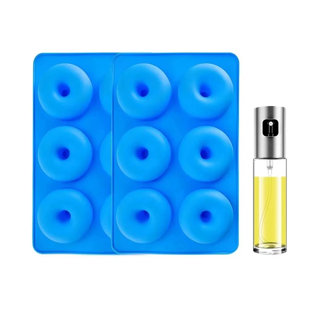 Premium 6Cavity Silicone Donut Baking Mold NonStick Pastry Cake Dessert Pan 12