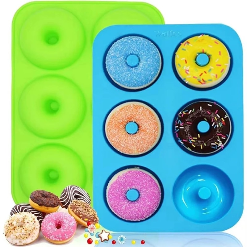 Premium 6Cavity Silicone Donut Baking Mold NonStick Pastry Cake Dessert Pan 13