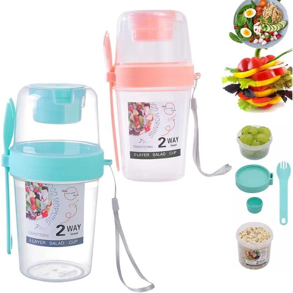 Portable Meal Prep Breakfast On The Go Cups LeakResistant Yogurt Cereal Salad Parfait Containers 0
