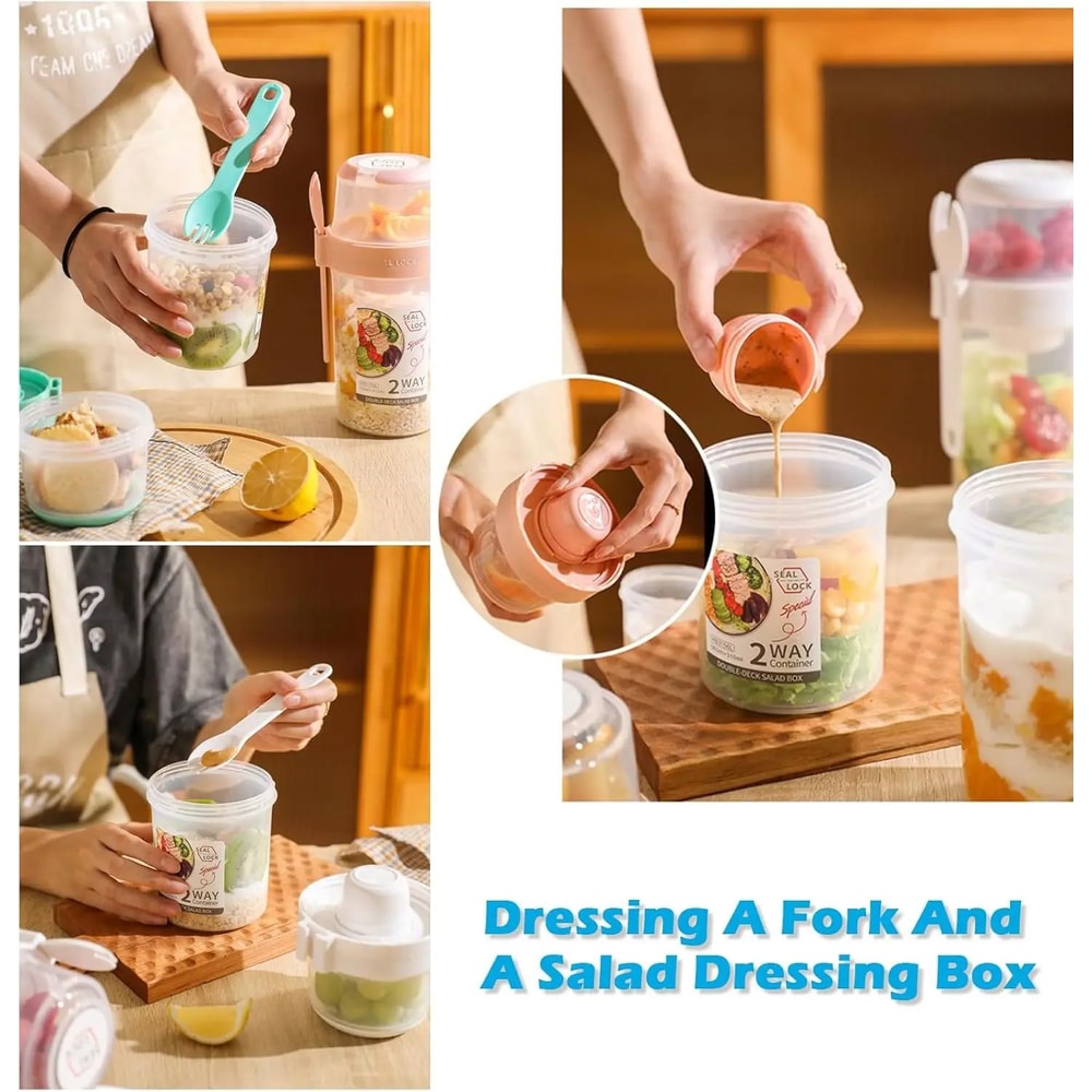 Portable Meal Prep Breakfast On The Go Cups LeakResistant Yogurt Cereal Salad Parfait Containers 5