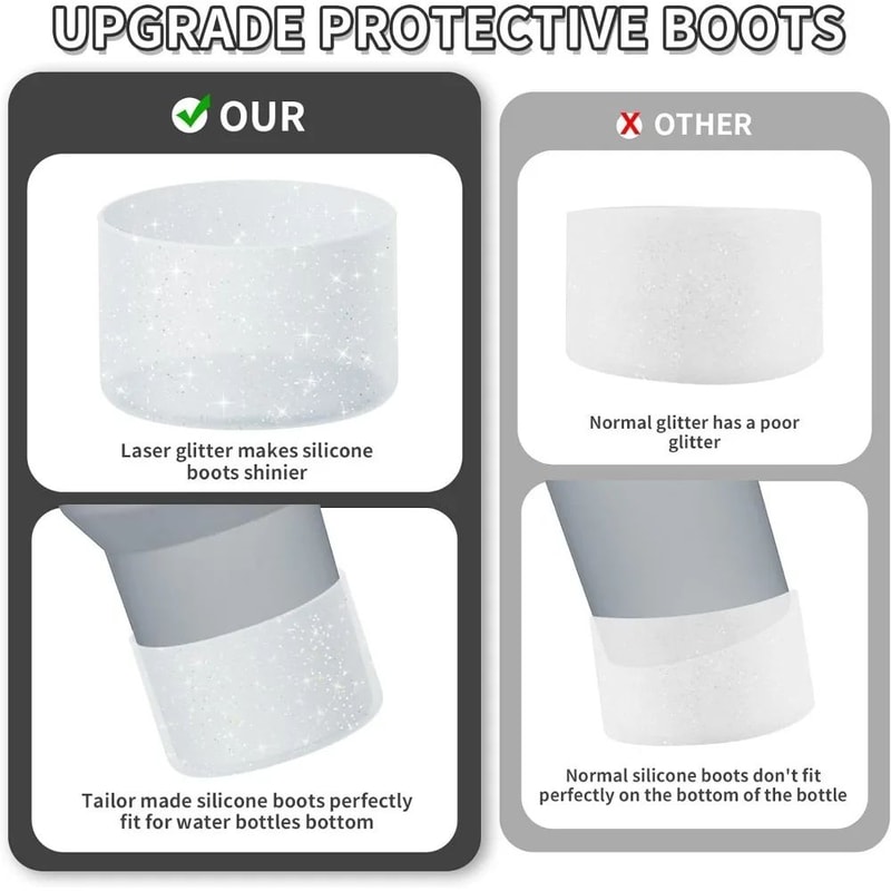 Protective Bling Silicone Tumbler Boot Sleeve Fits 2040oz Bling Tumbler Sleeve Hydro Flask Bottle 2