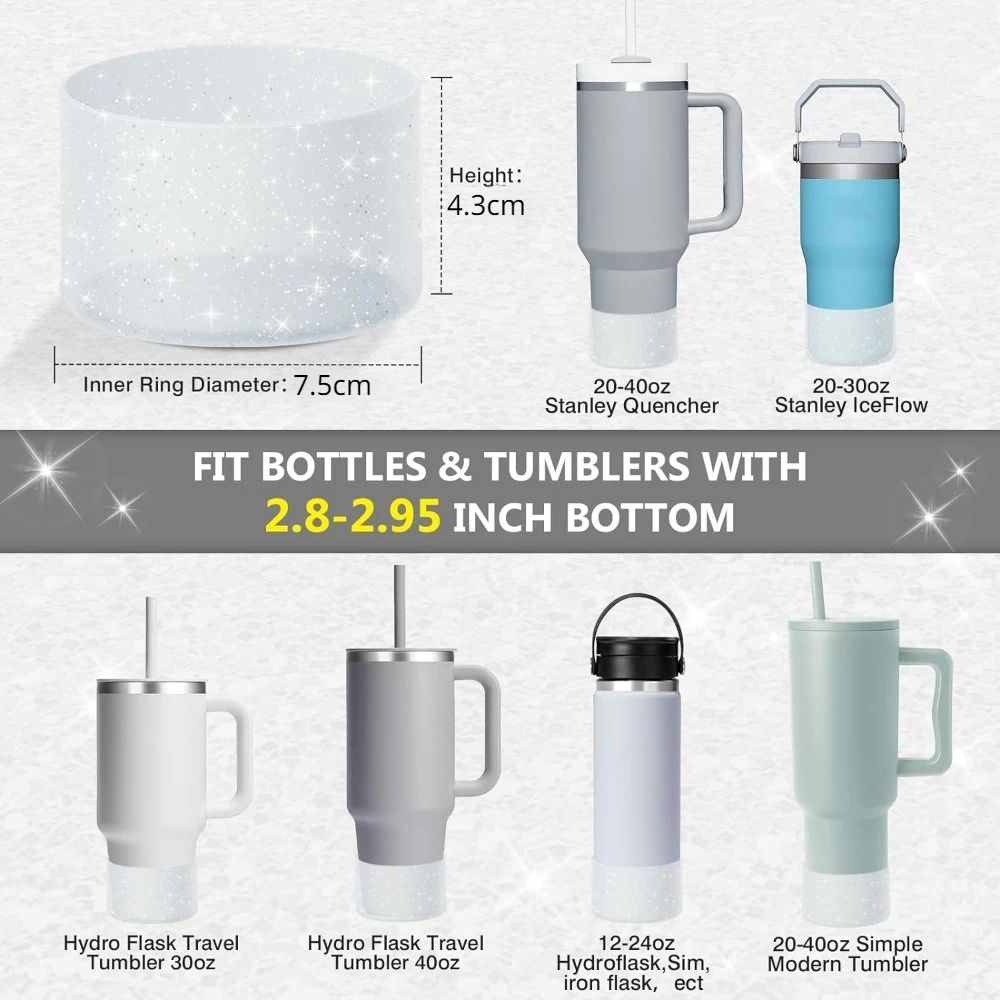 Protective Bling Silicone Tumbler Boot Sleeve Fits 2040oz Bling Tumbler Sleeve Hydro Flask Bottle 3