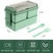 Premium DoubleLayer Portable Lunch Box Bento Set With Fork Spoon MicrowaveReady Kids Family Food 1