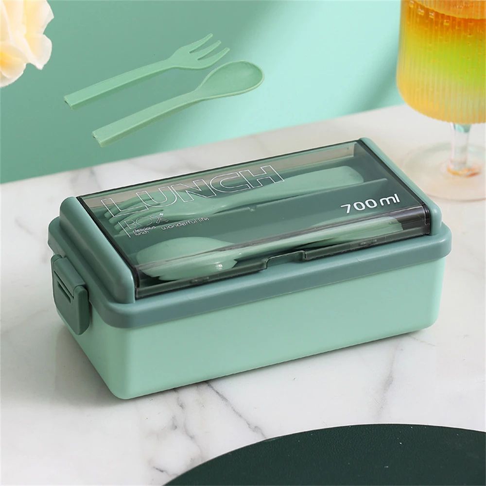 Premium DoubleLayer Portable Lunch Box Bento Set With Fork Spoon MicrowaveReady Kids Family Food 6