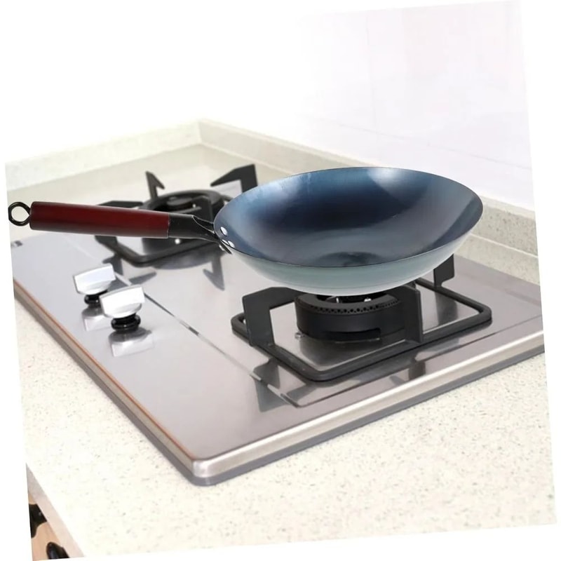 HeritagePro Traditional Cast Iron Wok Premium Iron Cookware With Wood Handle 12 In 5