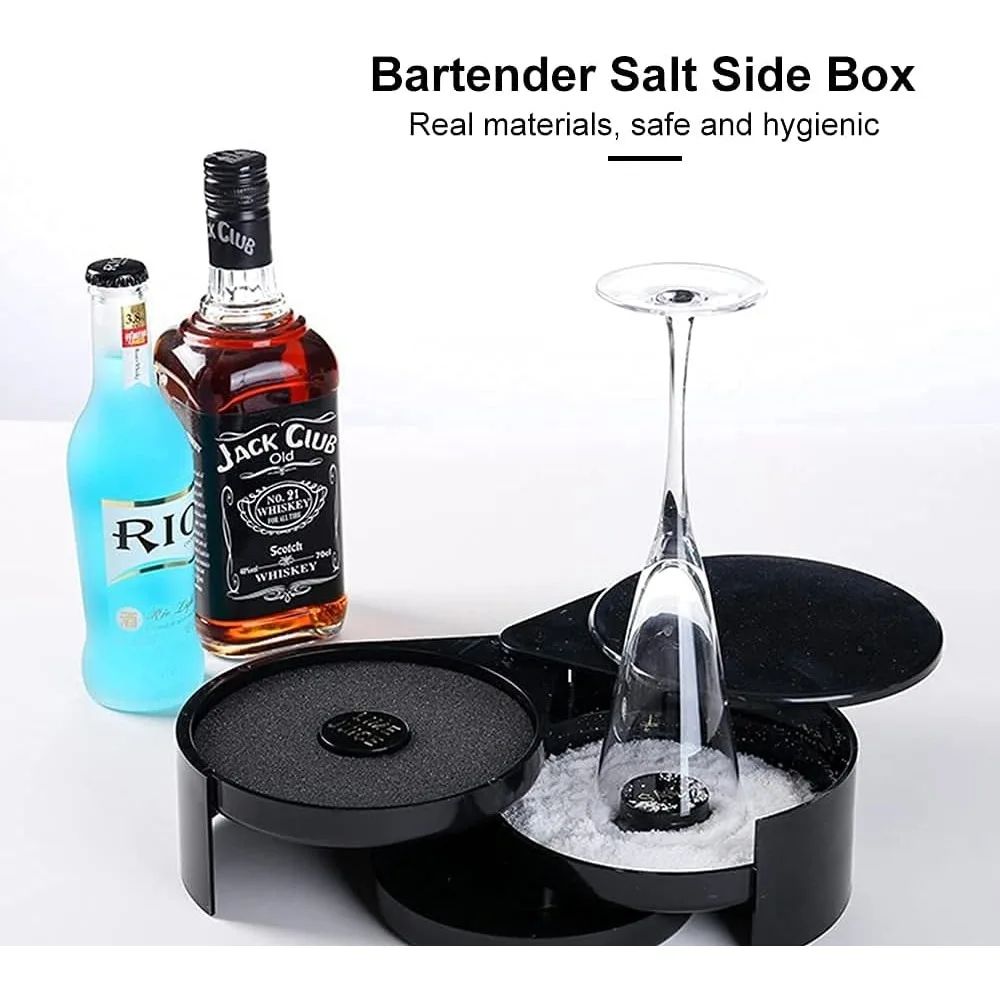 3Layer Rotating Bar Seasoning Station Premium Cocktail Salt Sugar Rimmer Box 2