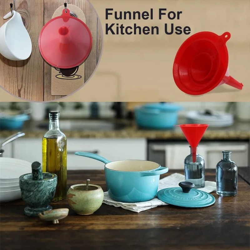 AllinOne Kitchen Home Kitchen Funnel Set 4 Sizes Plastic Funnels For Liquid Transfer Funnels 3