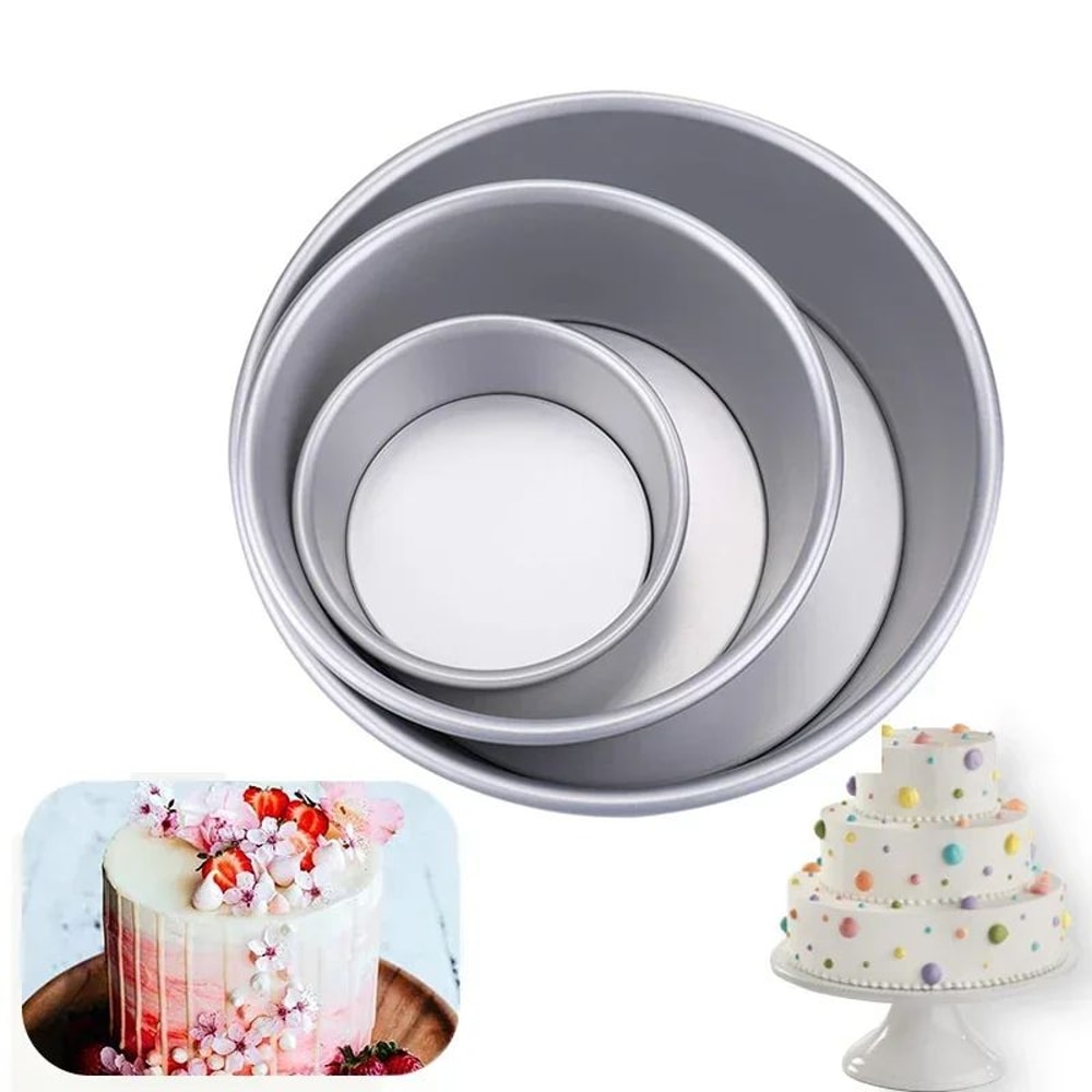 Premium MultiSize Tiered Cake Pans Set With Removable Bottom Cake Pans Aluminum Alloy Bakeware For 0